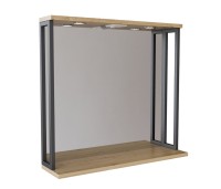 Зеркало для ванной Mixline "БРУКЛИН" 80 Дуб Бунратти с подсветкой (ЛДСП)