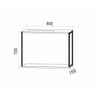 Зеркало для ванной Mixline "БРУКЛИН" 80 Дуб Бунратти с подсветкой (ЛДСП)