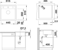 Комплект Мойка Blanco Dalago 5 темная скала + Смеситель Candor 523120