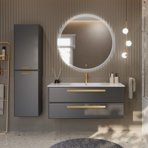 Мебель для ванной комнаты Cezares Eco Cer 120 ручки сатиновое золото, grafito