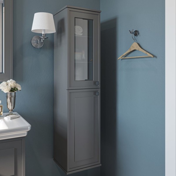 Шкаф пенал для ванной Sanflor Модена L, серый