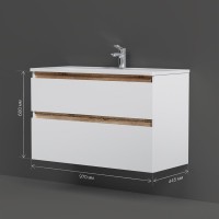 Тумба под раковину без столешницы AM.PM X-Joy 100, подвесная, белый глянец