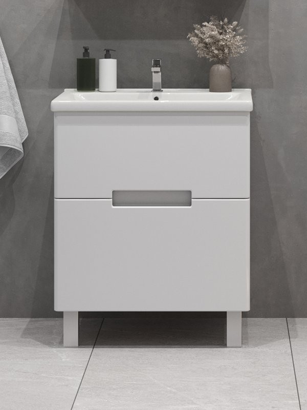 Тумба с раковиной SanStar Ориана 60 напольная, раковина Santek Миранда 60