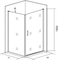 Душевой уголок Good Door Mokka Mokka DR+SP 90х80х185 см