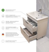 Тумба с раковиной Vigo Plaza Plaza 60 2 ящика Тумба с раковиной Vigo Plaza Plaza 60 2 ящика