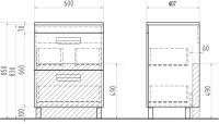 Тумба с раковиной Vigo Plaza Plaza 60 2 ящика Тумба с раковиной Vigo Plaza Plaza 60 2 ящика