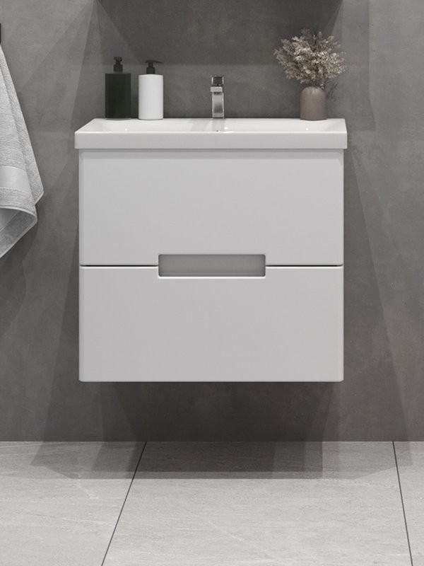 Мебель для ванной комнаты SanStar Ориана 50 подвесная, раковина Cersanit Moduo 50