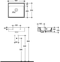 Раковина маленькая в туалет Kerasan Cento 40x35 см