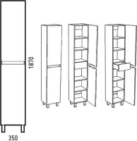 Шкаф-пенал для ванной Corozo Альтаир 35