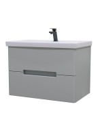 Мебель для ванной комнаты SanStar Ориана 70 подвесная, серая, раковина Kirovit Фостер 70