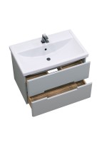 Мебель для ванной комнаты SanStar Ориана 70 подвесная, серая, раковина Kirovit Фостер 70