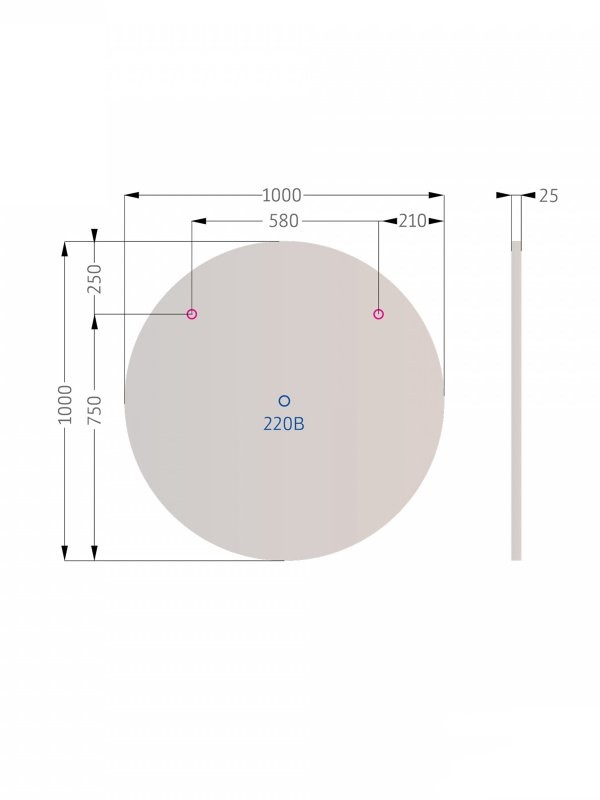 Зеркало круглое Alavann Rondo 100 ALV0111001 с подсветкой
