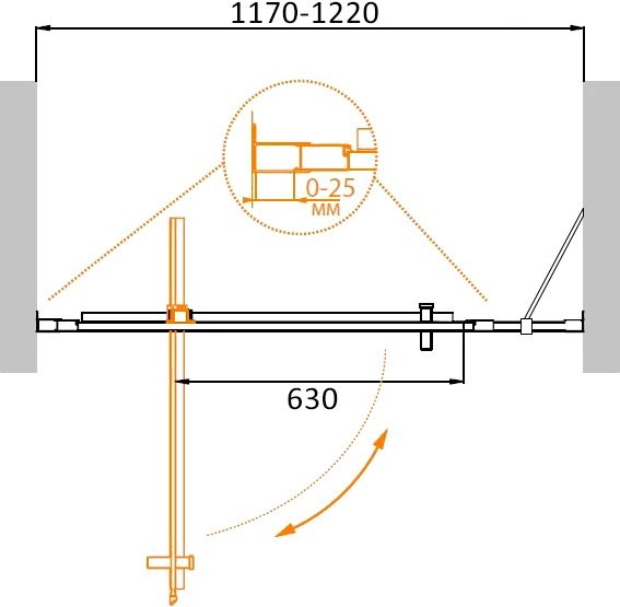 Душевая дверь в нишу Cezares Molveno BA 11 90+30 C Cr IV