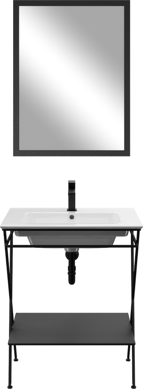 Мебель для ванной комнаты KERAMA MARAZZI Piano Next 65 напольная, матовая черная