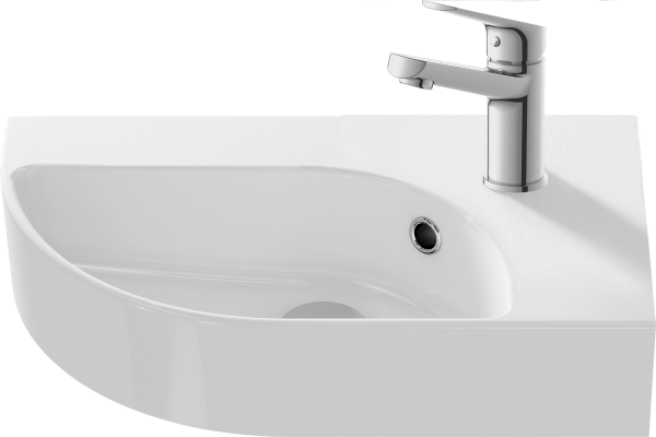 Комплект Раковина маленькая Cersanit CAMEO 45 правый + Смеситель Flavis 63034 хром