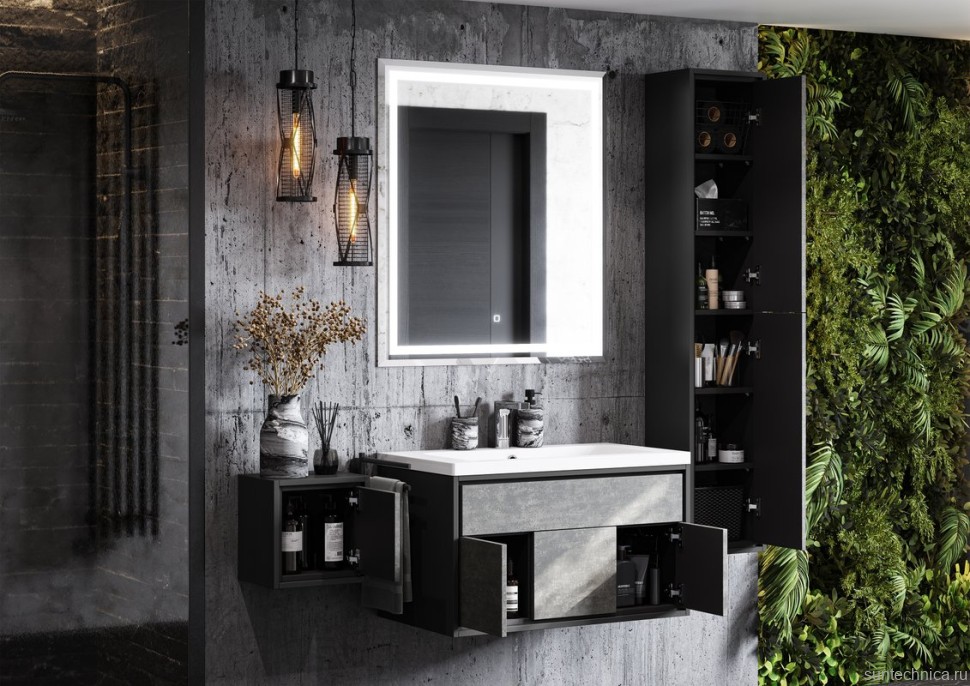 Мебель для ванной комнаты AQUATON Уэльс Уэльс 80 графит