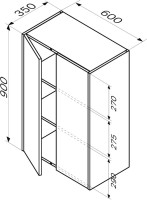Шкаф в ванную AM.PM Func 90х60 подвесной, глянцевый белый