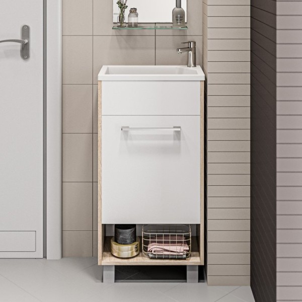 Тумба с раковиной 1MarKa Lira 40Н R, напольная, дуб сонома