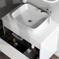 Тумба с раковиной AM.PM Func 80 белый глянец, со столешницей, раковина M8FWCC10510WG