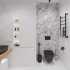 Мебель для ванной STWORKI Ольборг 100 столешница дуб французский, без отверстий, с тумбой 50, с раковиной Vitra Shift черная