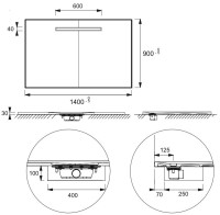 Поддон для душа Jacob Delafon Surface 140х90 с сифоном + крышка для сливного отверстия