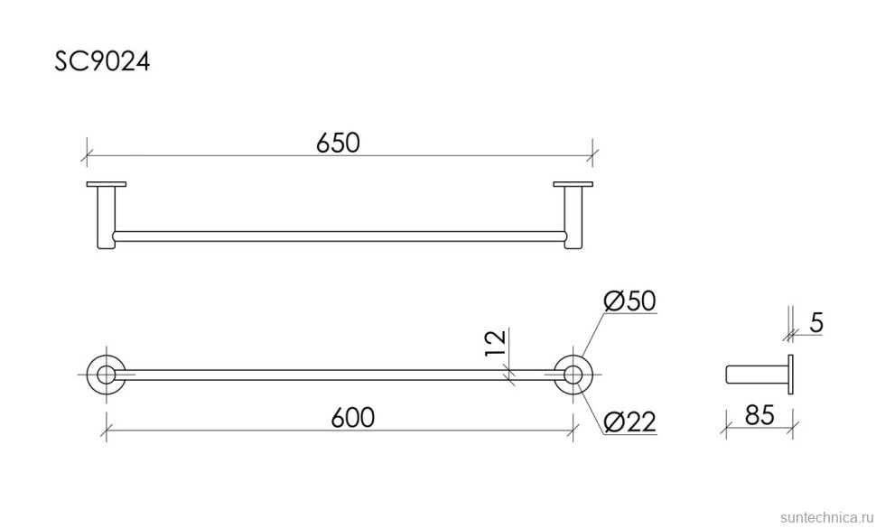Держатель для полотенец Sancos Base SC9024MB матовый черный
