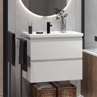 Тумба с раковиной Belux Фаворит 85 подвесная, белая глянцевая, раковина 85-01