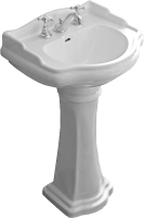 Раковина Kerasan Retro 104701D 73 см, 3 отв., с пьедесталом