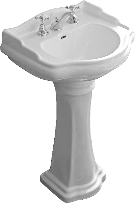 Раковина Kerasan Retro 104701D 73 см, 3 отв., с пьедесталом