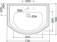 Раковина Kerasan Retro 104701D 73 см, 3 отв., с пьедесталом