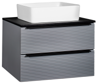 Тумба под раковину со столешницей Runo Орлеан 70 серая, черная