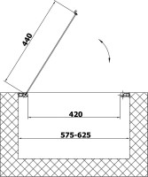 Душевая дверь в нишу Vegas Glass EP 60 09 10 профиль золото, стекло сатин