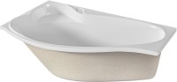 Акриловая ванна Marka One Gracia L 170x100 см, угловая, левая, пристенная, белая, асимметричная, с каркасом, с сиденьем