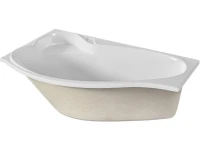 Акриловая ванна Marka One Gracia L 170x100 см, угловая, левая, пристенная, белая, асимметричная, с каркасом, с сиденьем
