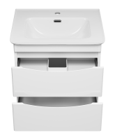 Тумба с раковиной Misty Мираж 60 подвесная, белый глянец