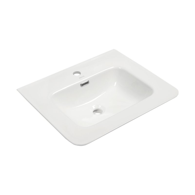 Тумба с раковиной Misty Мираж 60 подвесная, белый глянец