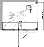 Душевой уголок Cezares Variante AH-1 100/110-80 C Cr