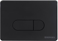 Комплект Berges Novum Vita Rimless крышка-сиденье, кнопка смыва D5, черная Soft Touch