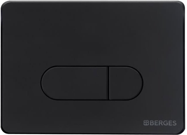 Комплект Berges Novum Vita Rimless крышка-сиденье, кнопка смыва D5, черная Soft Touch