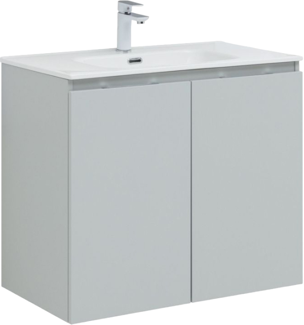 Тумба под раковину Aquanet Алвита 80 подвесная, серая