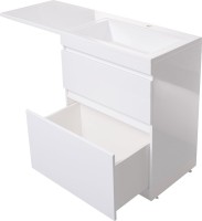 Тумба с раковиной Style Line Даллас 130 Люкс Plus напольная, белая, эмаль R