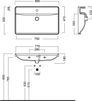 Мебельная раковина Hatria Canalgrande Y1EK01 80 см