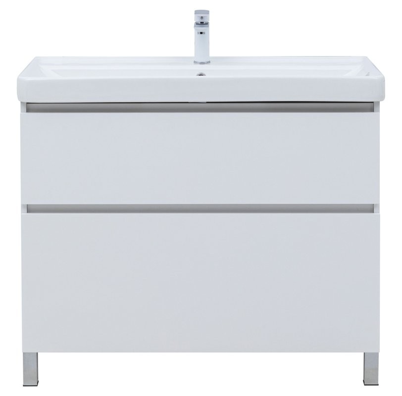 Тумба под раковину Aquanet Вега 100 985x460x790 напольная белый глянец