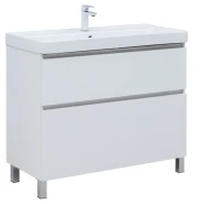 Тумба под раковину Aquanet Вега 100 985x460x790 напольная белый глянец Тумба под раковину Aquanet Вега 100 985x460x790 напольная белый глянец