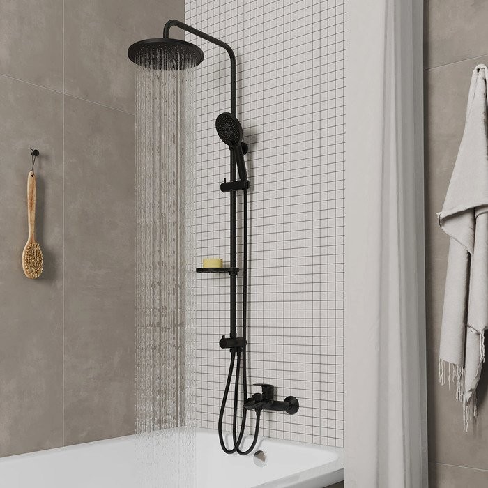 Душевая стойка Milardo Ideal Spa ILSBL3FM76 черный матовый