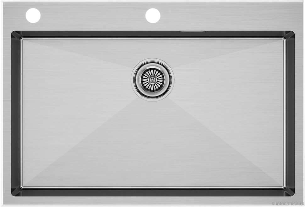 Комплект Мойка Paulmark Kroner-Edge PM777551-BS брашированная сталь + Измельчитель Intenso