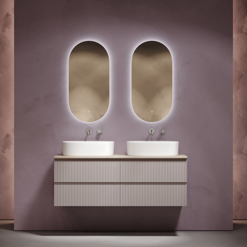 Зеркало Sancos Oval 45 OV45C с фоновой подсветкой, набор 2 шт