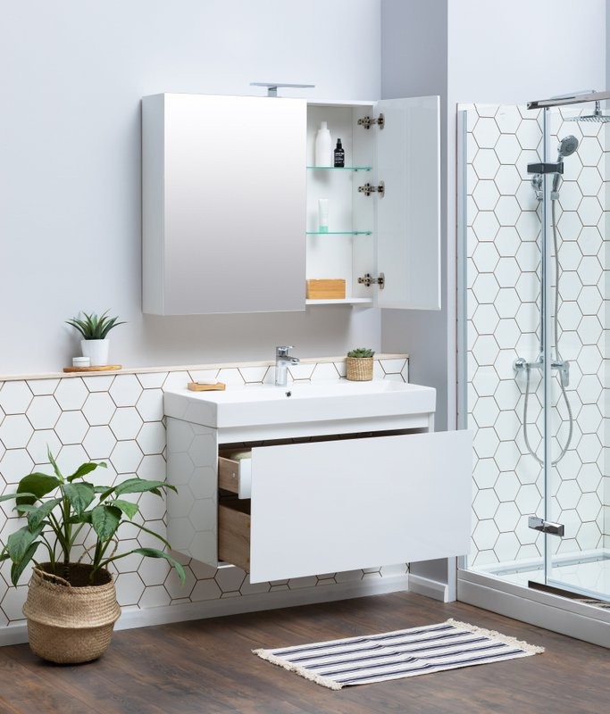 Зеркало-шкаф Aquanet Йорк 100 белое