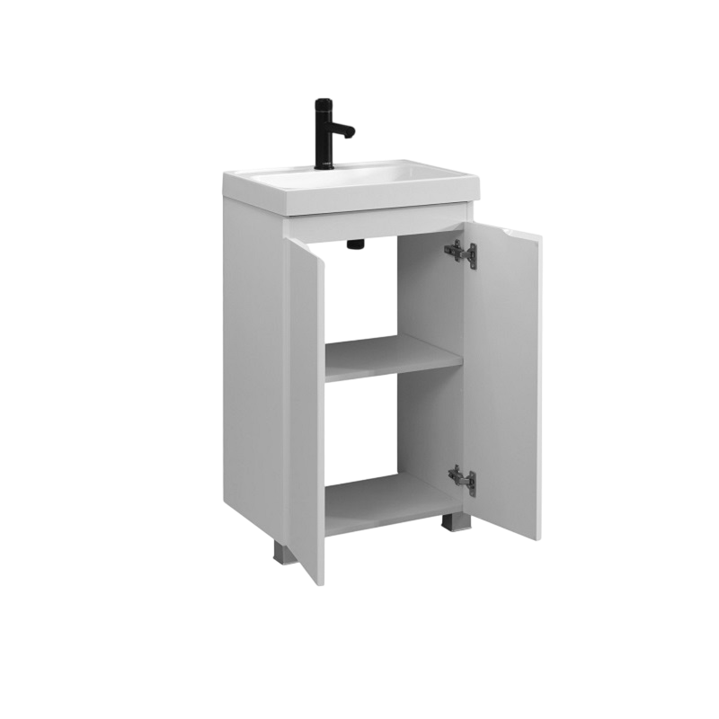 Тумба с раковиной Belux Бостон 50 напольная, белая глянцевая