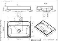 Тумба с раковиной Belux Бостон 50 напольная, белая глянцевая